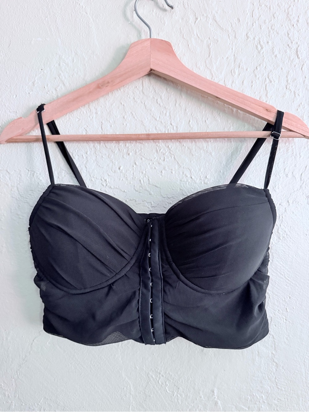 iris Black Longline Bustier Crop Top